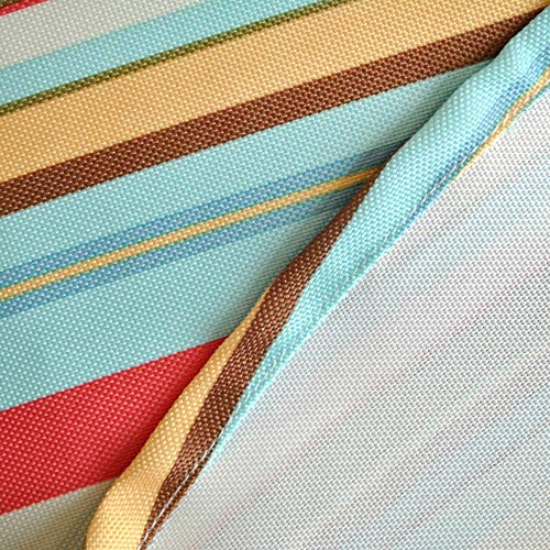 Dii Indoor/Outdoor Tabletop Collection Multi-Use, Machine Washable, Striped, Tablecloth, 60" Round W/Zipper, Summer Print #TOP7