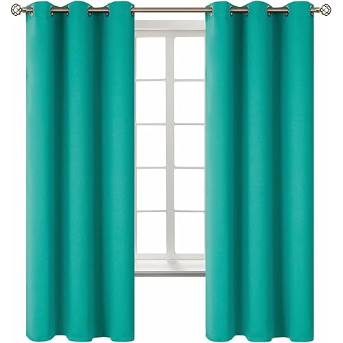 BGment Room Darkening Curtains 63 Inches Long - Grommet Thermal Insulated Drapes Window Treatment Curtains for Bedroom, 2 Panels, 42 x 63 Inch, Teal