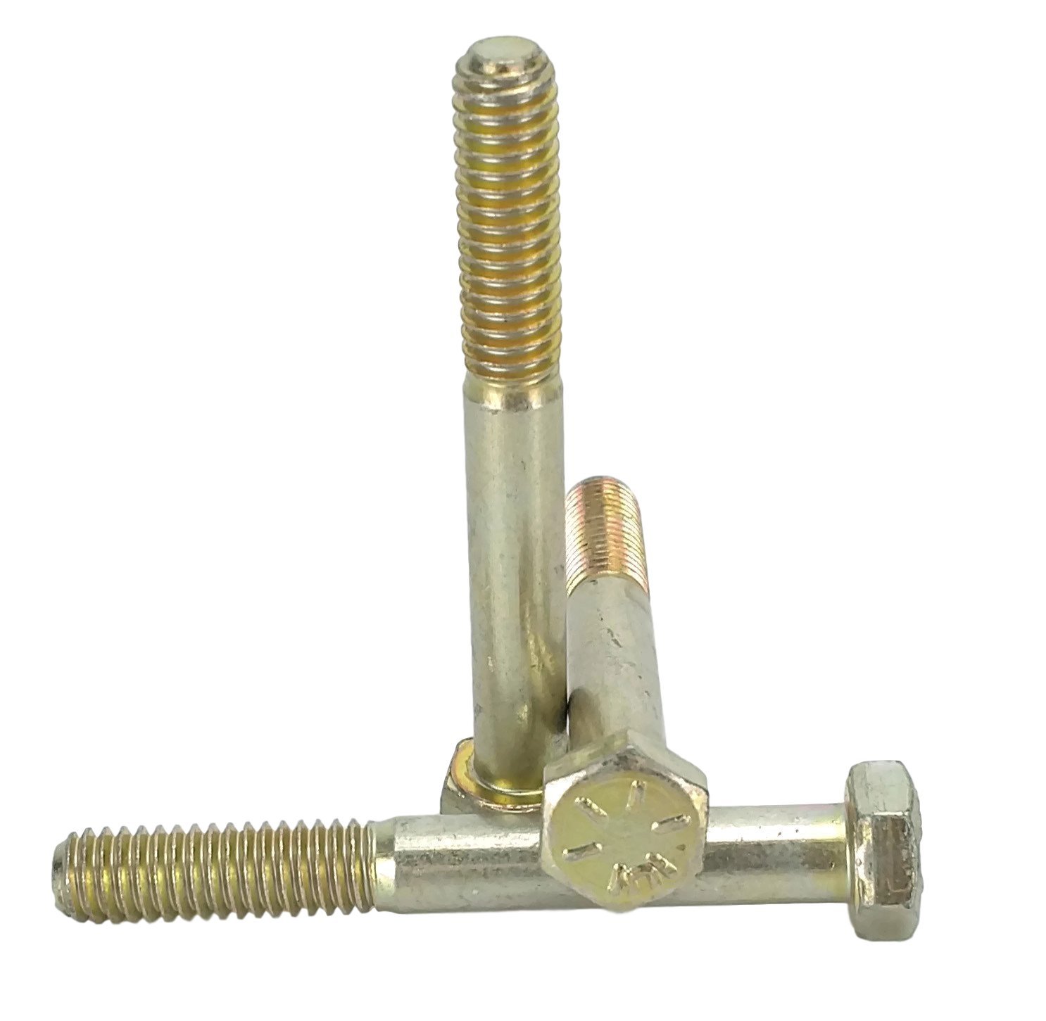 Chenango Supply 5/16-18 x 2-1/2 Inch Grade 8 Hex Head Bolts – Alloy Steel, Yellow Chromate Zinc, USS Coarse Thread, High-Strength Hex Head Cap Screws,