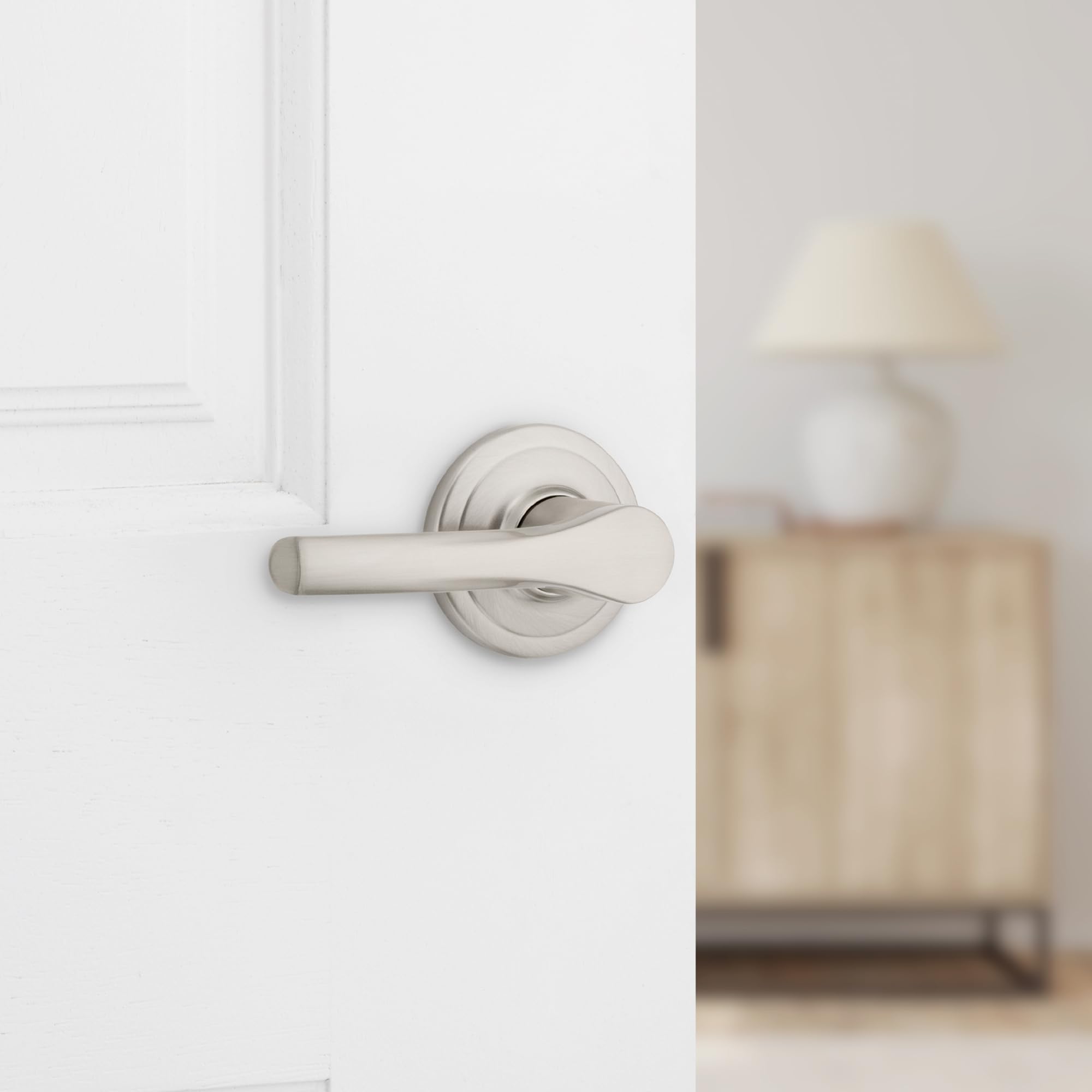 Kwikset Henley Interior Passage Door Handle, Lever for Closet and Hallway Doors Reversible Non-Locking Handle Lever - Image 2