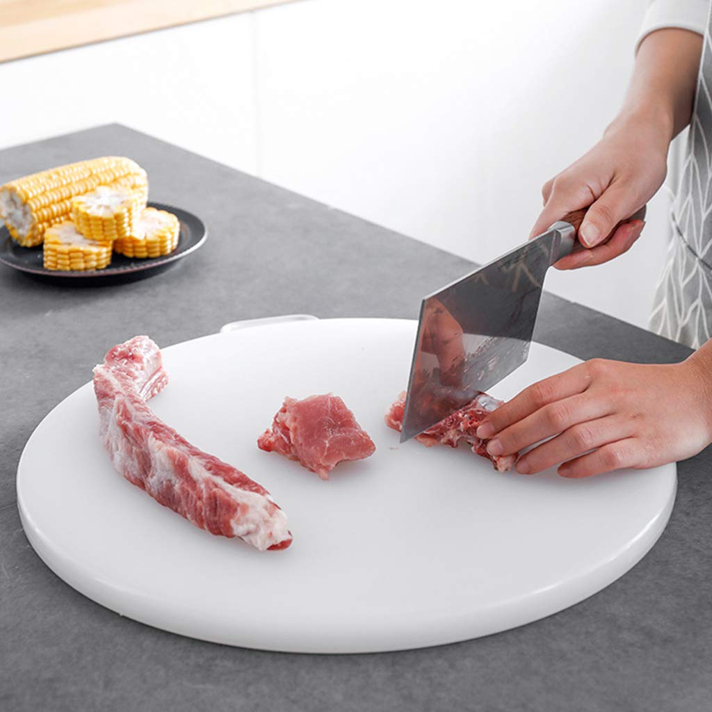 Tabla de Cortar Redonda de Doble Uso para Cocina, de plástico PP, respetuosa con el Medio Ambiente, diámetro 38 cm, Grosor 1,9 cm.