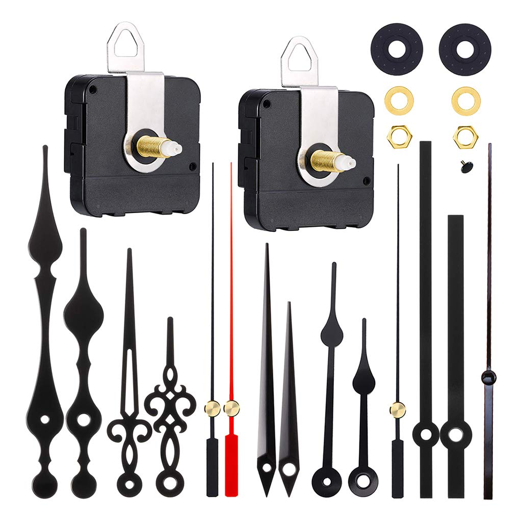 carotoe Quartz Clock Movement Mechanism Non Ticking Clock Mechanism with 5 Hands Sets for Repair Parts Replacement Quartz Movements Battery Operated