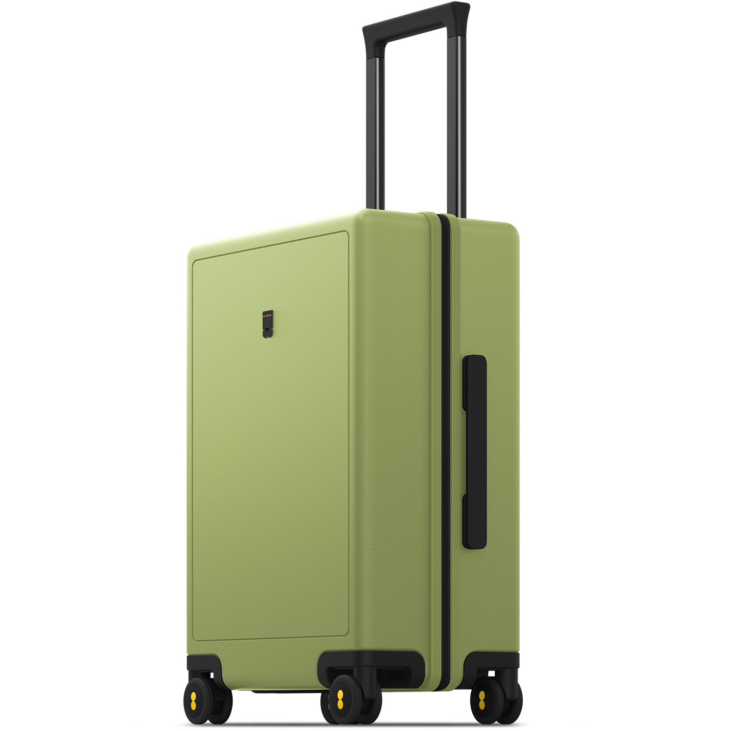 LEVEL8 Suitcase Carry on Hand Luggage Lightweight 100% PC Trolley Case Micro-Diamond Textured Design with 8 Spinner Wheels, TSA Approved Hard Shell(55cm, 40L,Green)