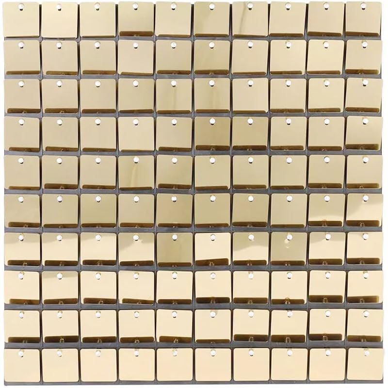 12 pannelli da parete con paillettes luccicanti per grandi eventi, feste di compleanno (oro chiaro)