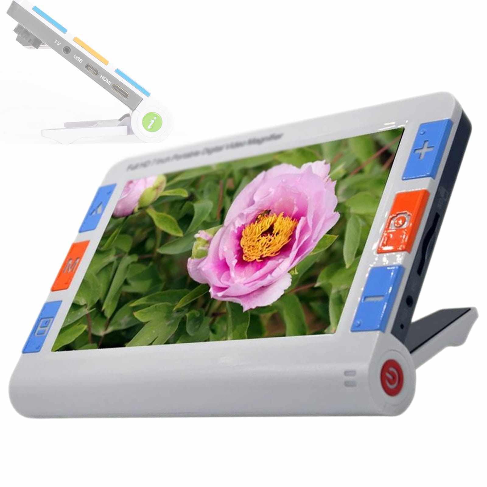 Sjyclaviger 4-48 Times Magnification, 5.0 Inch Magnifier For Reading, With Foldable Handle, Degeneration Low Vision, Ideal For Reading And Low Vision 7IN