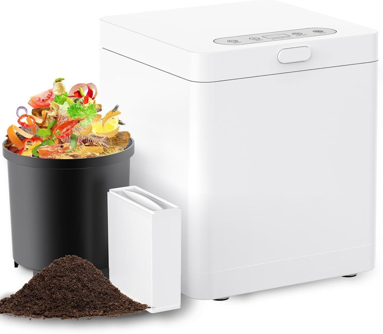Electric Composter with 3L Capacity, Turn Food Waste into Fertilizer, Self-Cleaning/3 Modes, Kitchen Smart Compost Bin.