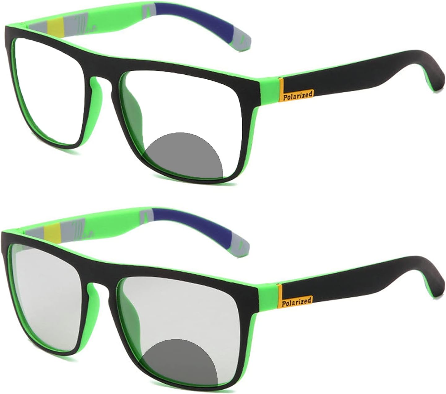 COTIA Transition Photochromic Bifocal Reading Glasses for Mens and Womens, Square Sports Sunglasses Readers 0~+4.00