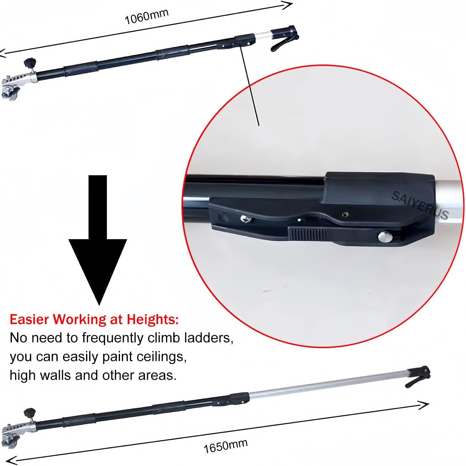 Raspador de masilla plana con mango extensible, herramienta de yeso de 10 pulgadas para acabados suaves, herramienta de enlucido duradera para bricolaje y contratistas