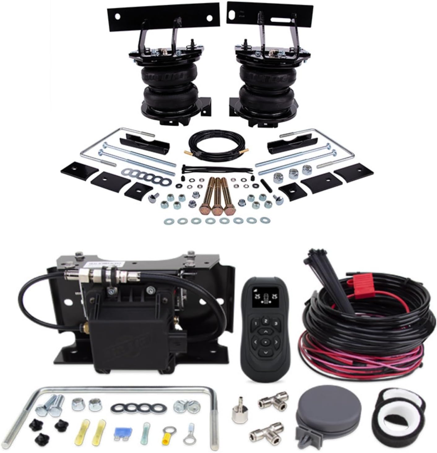 Air Lift LoadLifter 7500 XL Ultimate Air Spring Kit & WirelessAir 2nd Gen Compressor EZ Mount fits 2020 2022 F250 F350 SuperDuty 4WD | Dual-Path Control | Includes TrendsAuto Decal