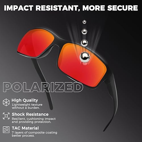 Miniatura 4 de GOHIN Lentes de repuesto polarizados para gafas de sol Maui Jim Red Sands MJ432 de 2.323in, color marrón