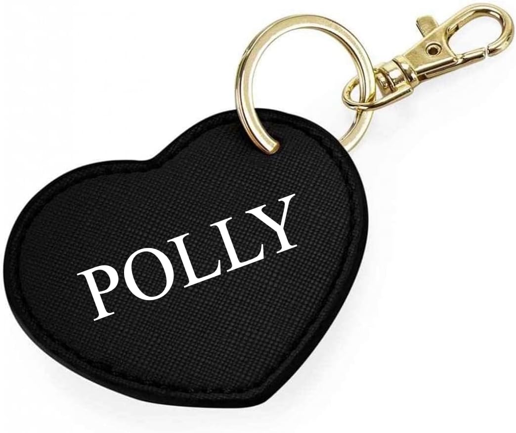Personalised Saffiano Leather Heart key chains key rings