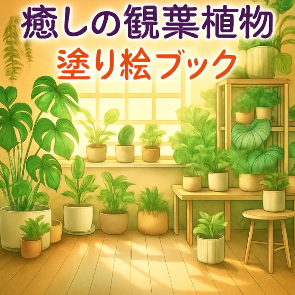 癒しの観葉植物塗り絵ブック