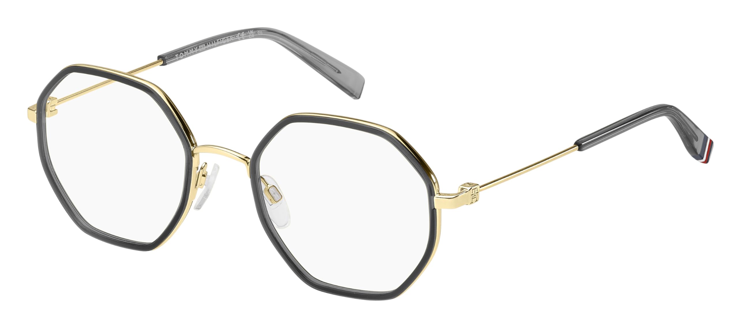 Tommy Hilfiger Brille mit Sehstärke für Damen optional mit Sonnenbrillentönung oder Blaulichtfilter, Rund, gefertigt aus Metall (inklusive Brillenetui)
