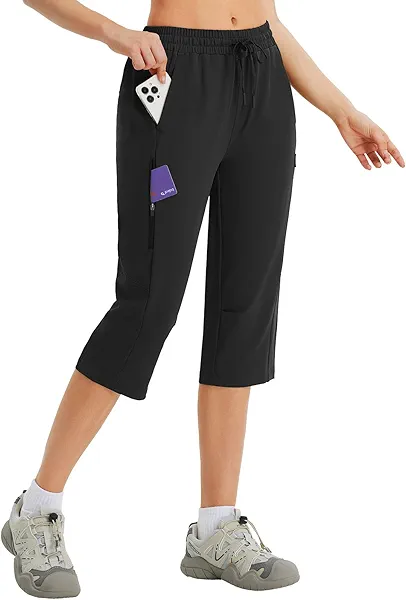 baleaf Women's 15" Hiking Shorts Long Bernuda Cargo Below The Knee Capris Lightweight Quick Dry Elastic Waist for Casual