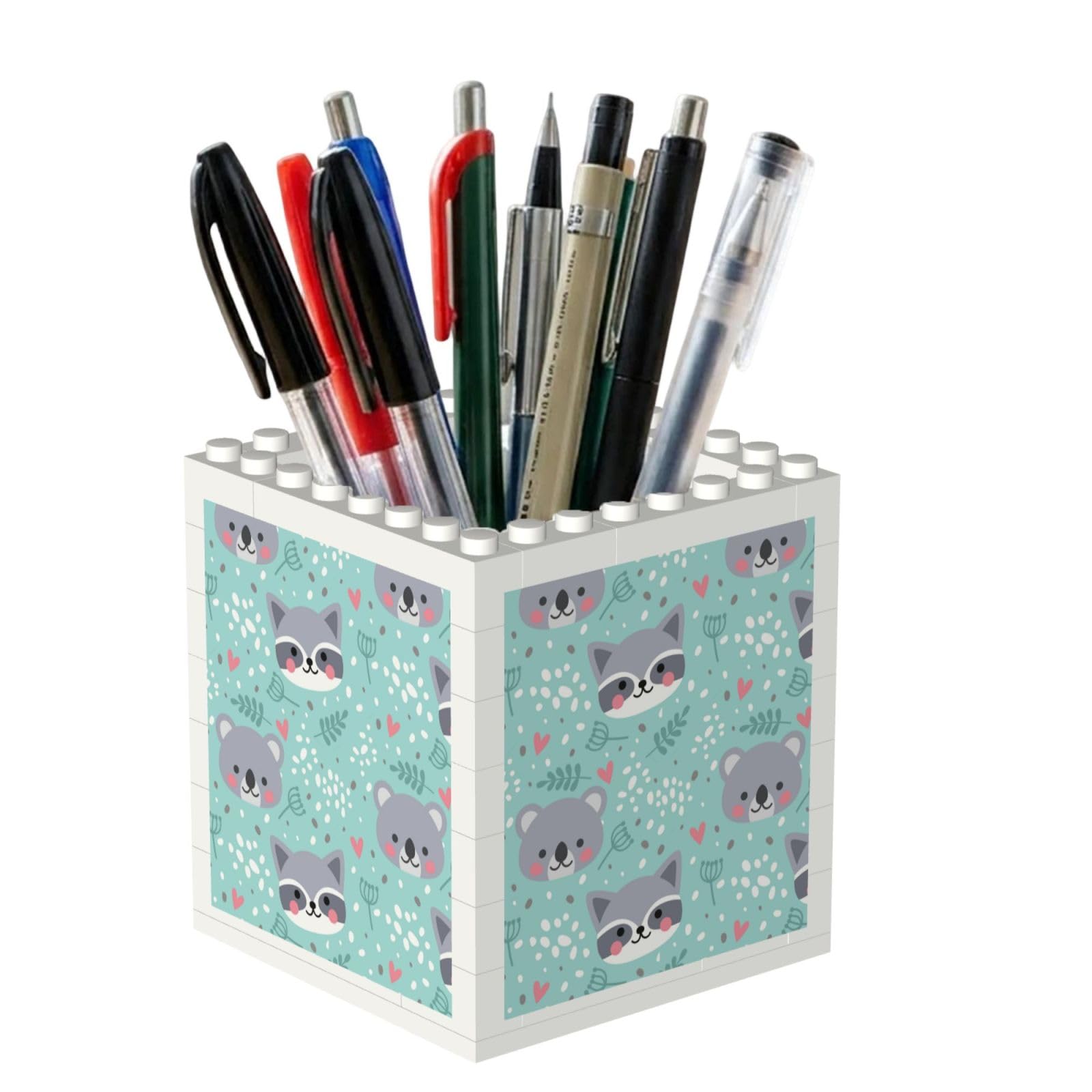 Poadnly Raccoon And Koala, Pen Pot Pencil Holder for Office Home School, Compact Desk Organiser for Office Stationery