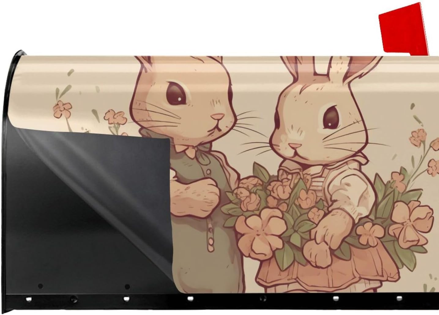 Mailbox Cover Mailbox Wraps Post Letter Box Cover Rabbit in Skirt Mailbox Post Cover for Garden Yard Decor 25.5x21 in