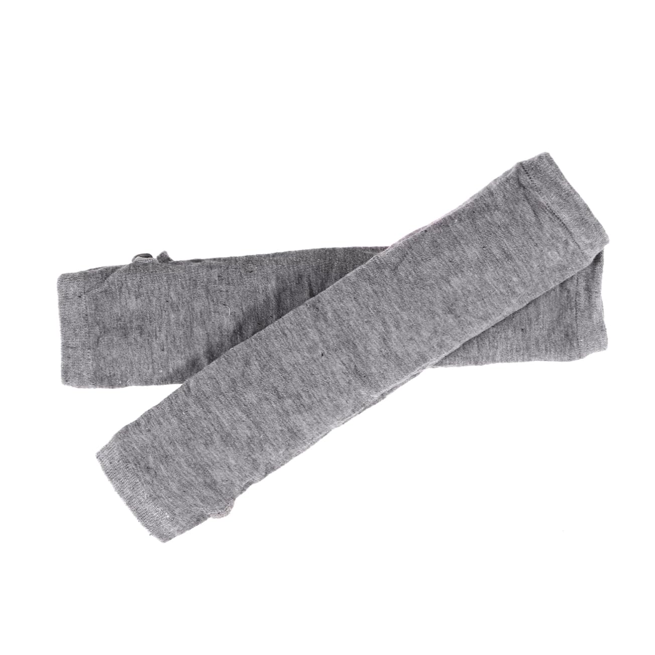 Ipetboom Warm Gloves Winter Knitted Long Arm Sleeves Fingerless Women Men's Comfortable Arm Warmers Light Grey