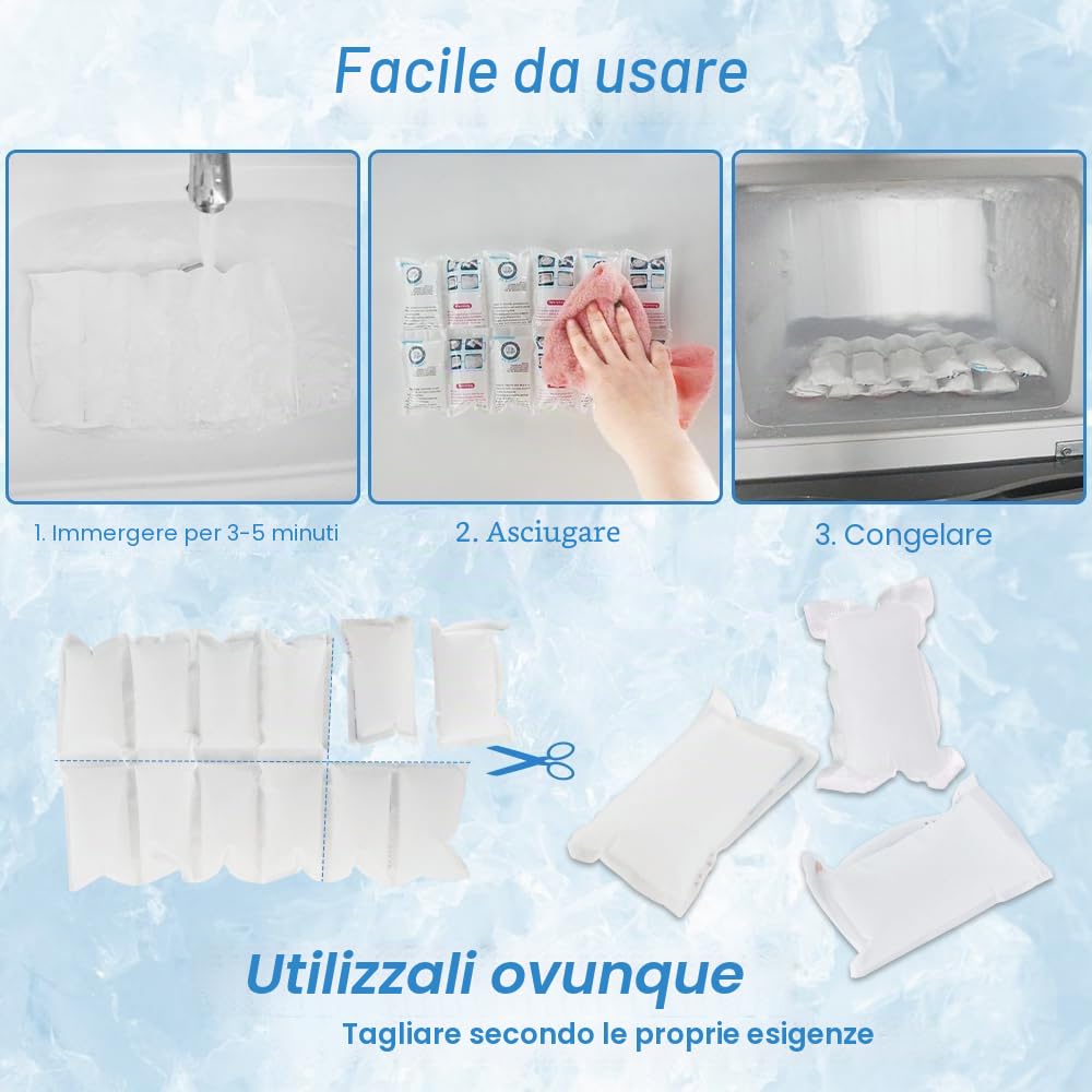Spedizione Confezione di ghiaccio Confezione piccola Confezione di ghiaccio per alimenti Foglio refrigerante di lunga durata riutilizzabile 96 celle