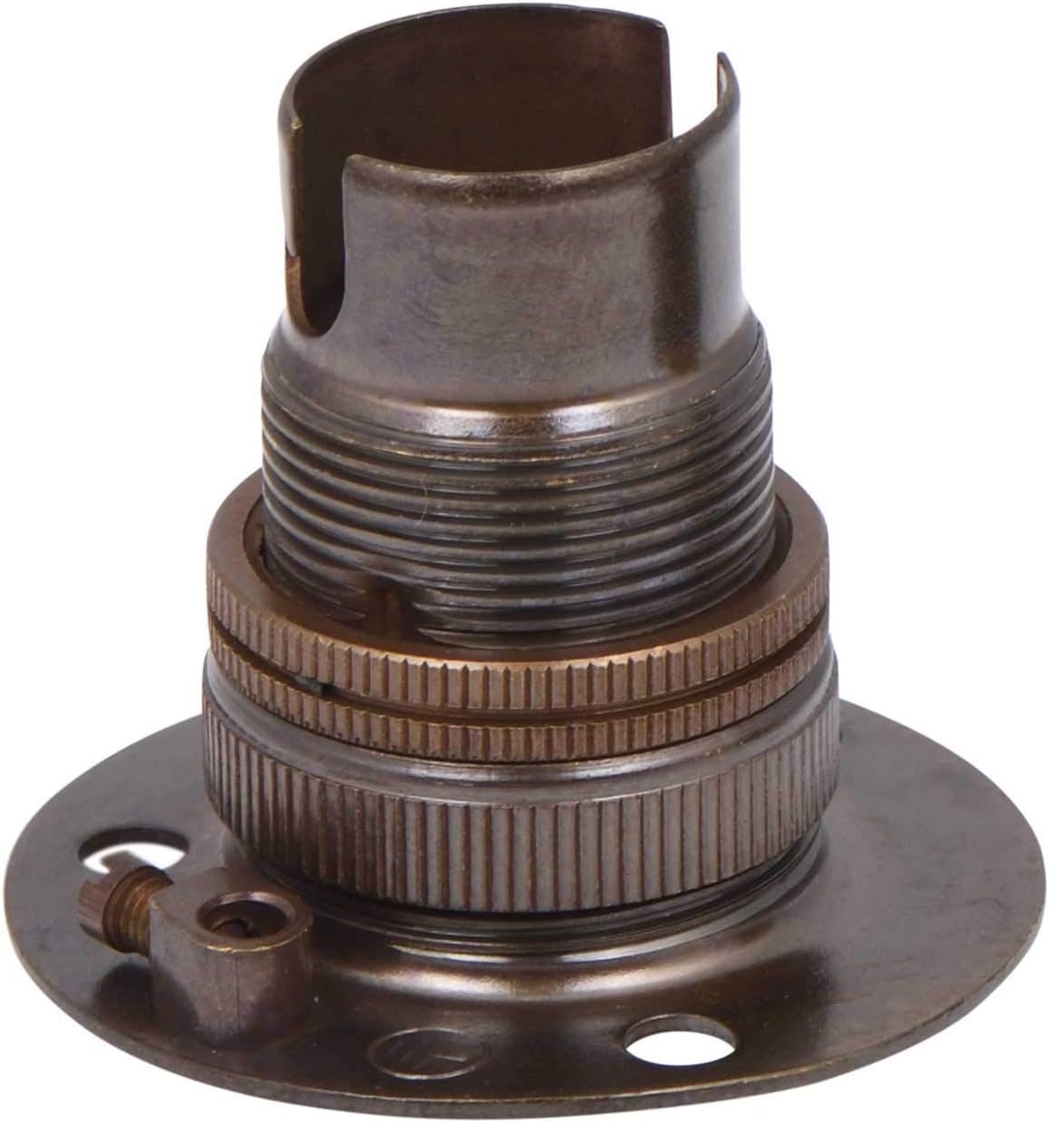 – ElekTek B15 SBC Antique Brass Fixed Batten Miniature Lamp Bulb Holder Shade Ring - NOT SUITABLE for B22 Lamp/Light Bulbs - Made in UK