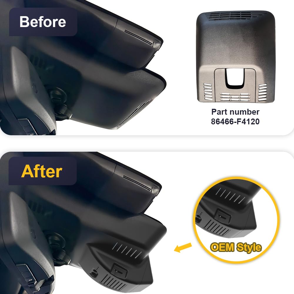 Fitcamx Dashcam 4K Compatibile con Toyota C-HR 2024 2025 2026, OEM Car Camera 2160P UHD Video, WiFi & APP, G-Sensor, Loop Recording, Night Vision, WDR Dash Camera Car, Plug & Play, con 64GB Card