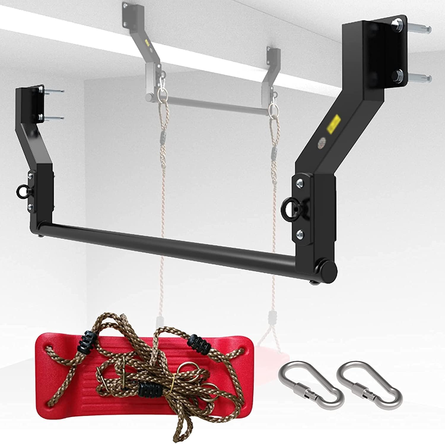 Fitness Training Pull Up Bar for Men & Women Pullup Bar Door Frame,with Swing Pull Up Bar Doorway Wall Mounted,Crossbeam Steel Pull Up Station Dip Bars Chin Up Bar,Strength Training Equipment Home Gym