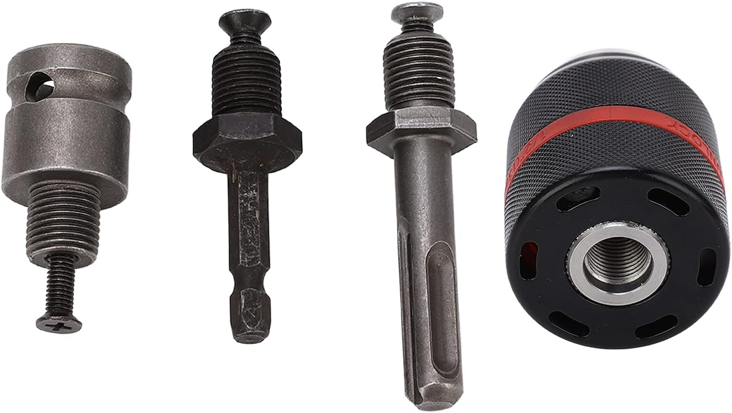 Hilitand Chuck Drill for Impact Drivers 1/2 Inch Shank Self Tightening Keyless Drill Chuck for Electric Drill, Hammer Drill (Round 58mm Length)