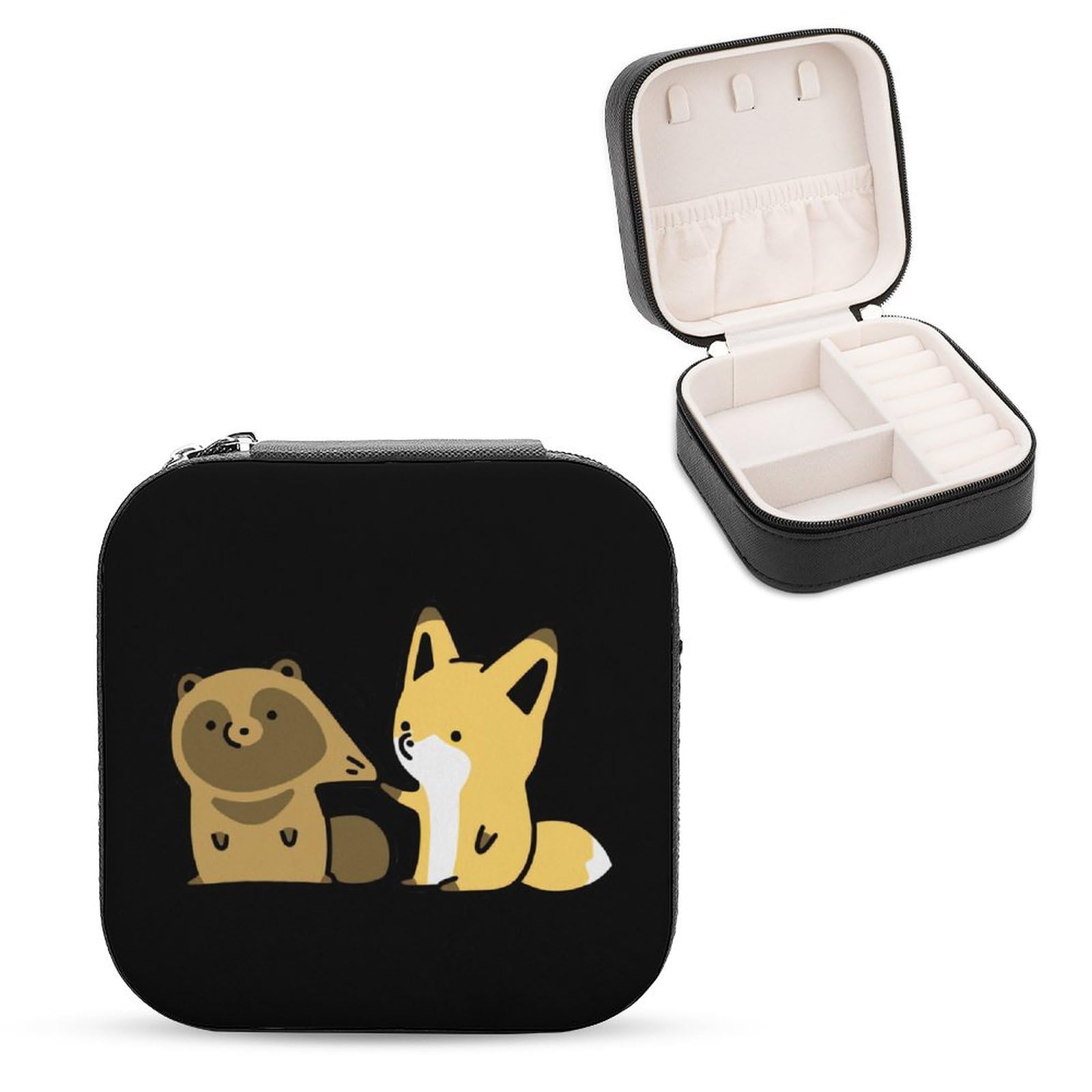Amazon｜タヌキとキツネ ジュエリーボックス ジュエリーケース PU