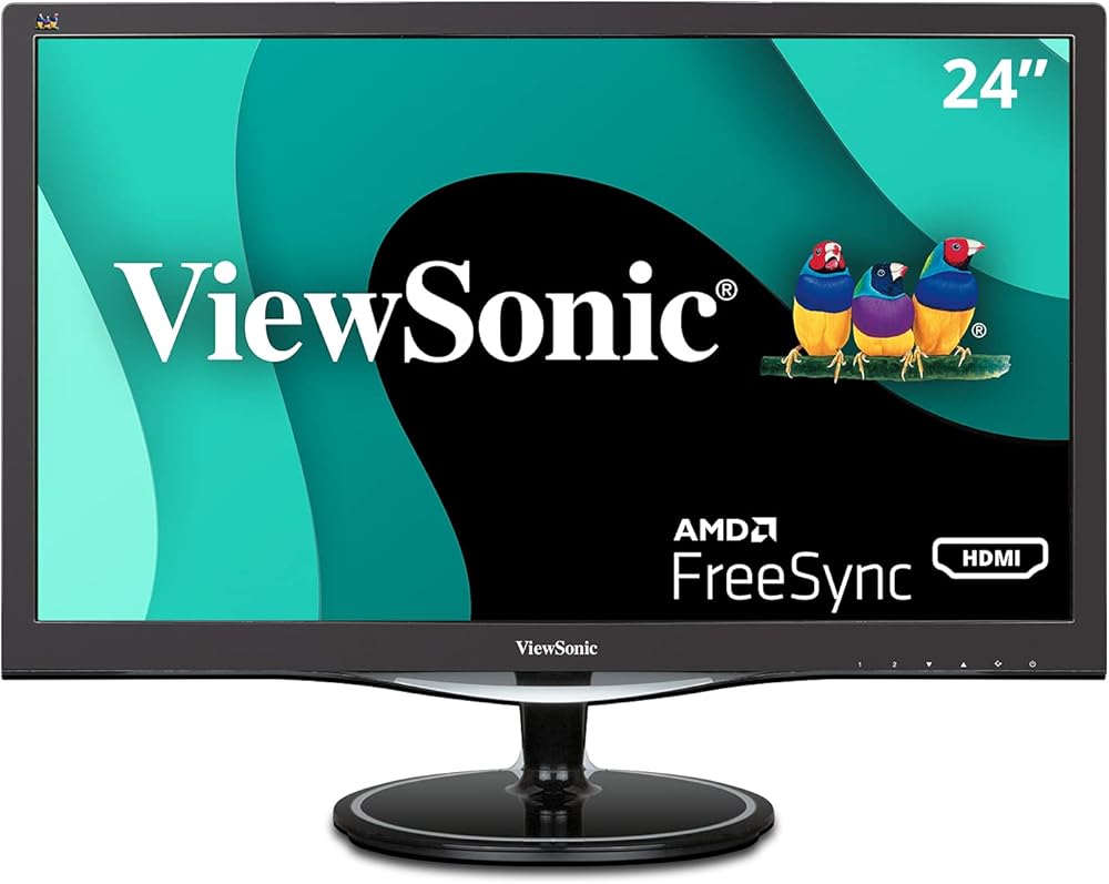 ViewSonic VX2457-MHD 24 Inch 75Hz 2ms 1080p Gaming Monitor with FreeSync Eye Care HDMI and DP - View 1