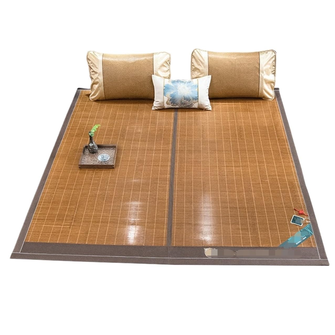 Human Cooling Mat Summer Sleeping Mat Bamboo Cooling Pad Bedding Smooth Double-Sided Folding Bed Durable Smooth(1 * 1.9M/39 * 74in)