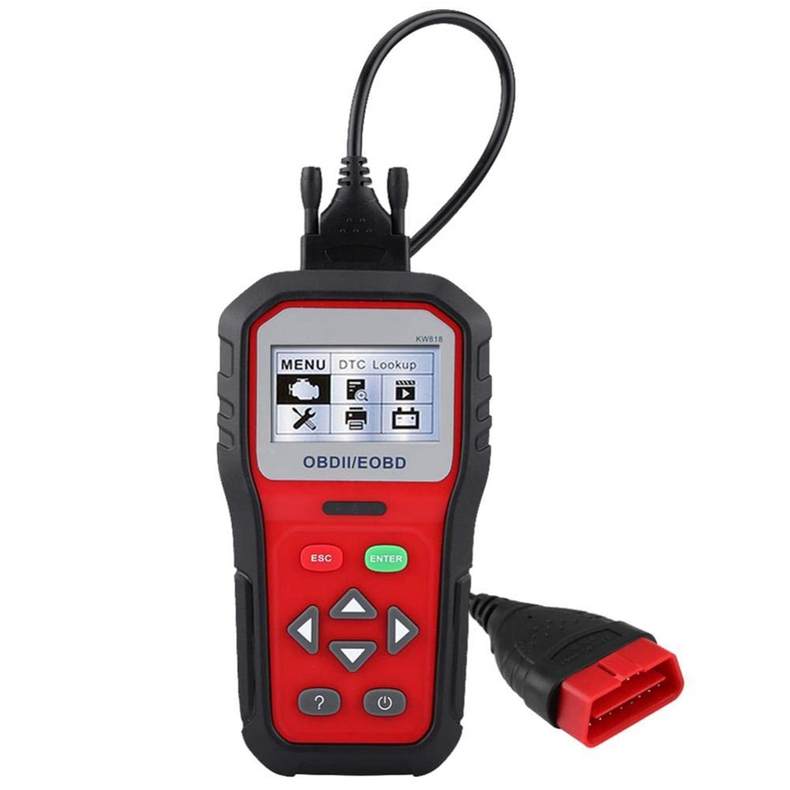 Automatyczny Tester Diagnostyczny KW818 OBD2 OBDII EOBD W Pełni Funkcjonalny Automatyczny Tester Diagnostyczny Skaner Kodów Usterek Czytnik Samochodowy Sprzęt Diagnostyczny