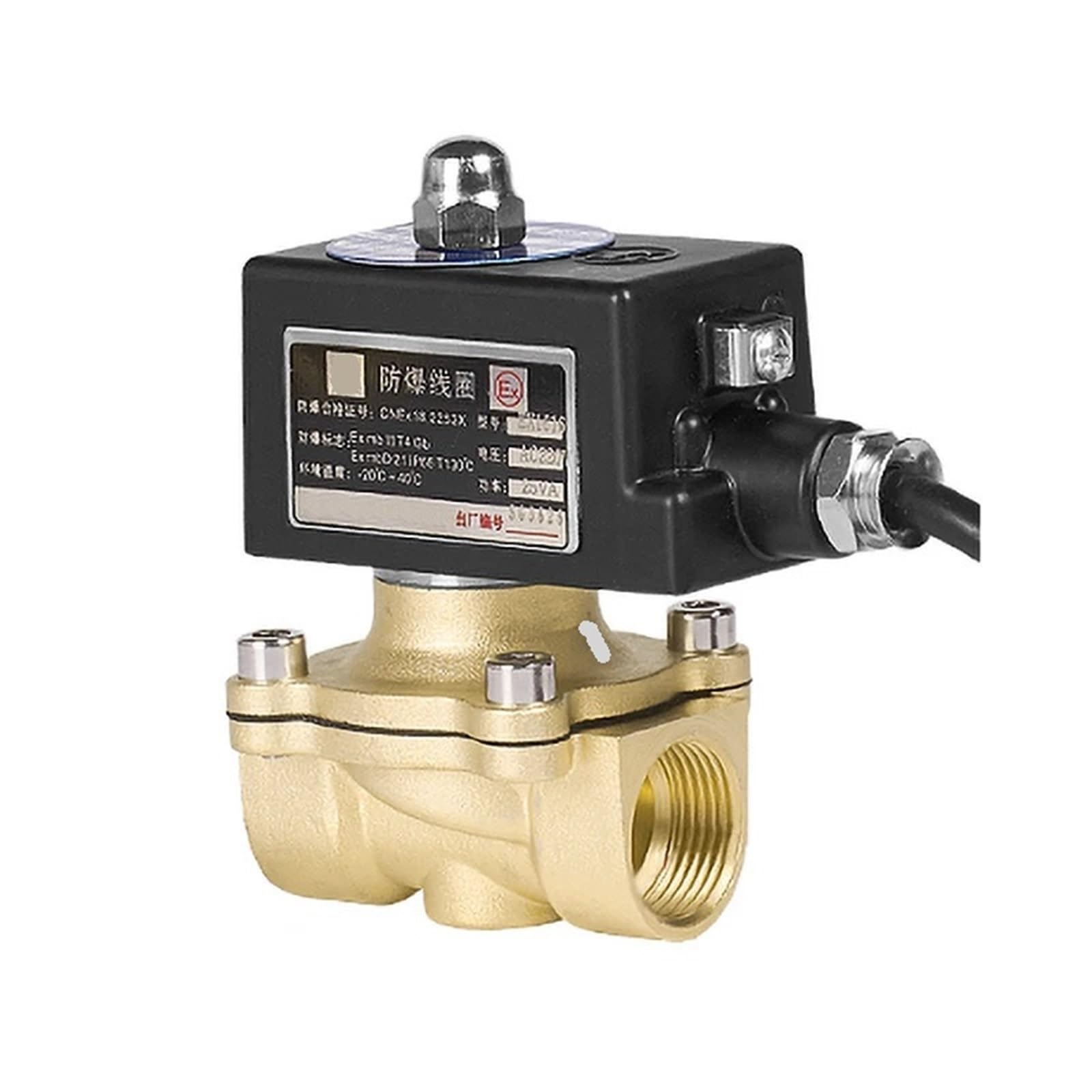 3/4" Normally Closed Brass Explosion Solenoid Valve DN20 Solenoid Valves for Gas Natural(24VDC)