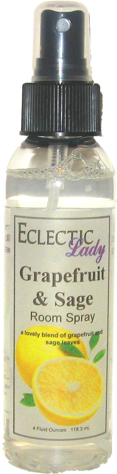 Grapefruit And Sage Room Spray (Double Strength), 4 Ounces, No Artificial Colors, Parabens, or Preservatives - Fragrant Aromatic Room Mist For Home, Room, Office