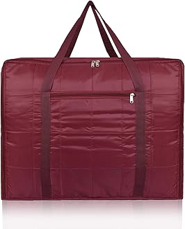 Amazon Brand - Solimo Parachute Jumbo Underbed Rectangular Storage Bag with Zipper and Handle (Maroon, Large)