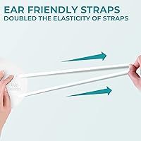 Vista 3 de TOPMAX - Paquete de 50 mascarillas KN95 desechables de 5 capas, transpirables, eficiencia de filtro de ≥ 95 %, protección contra el polvo y materia