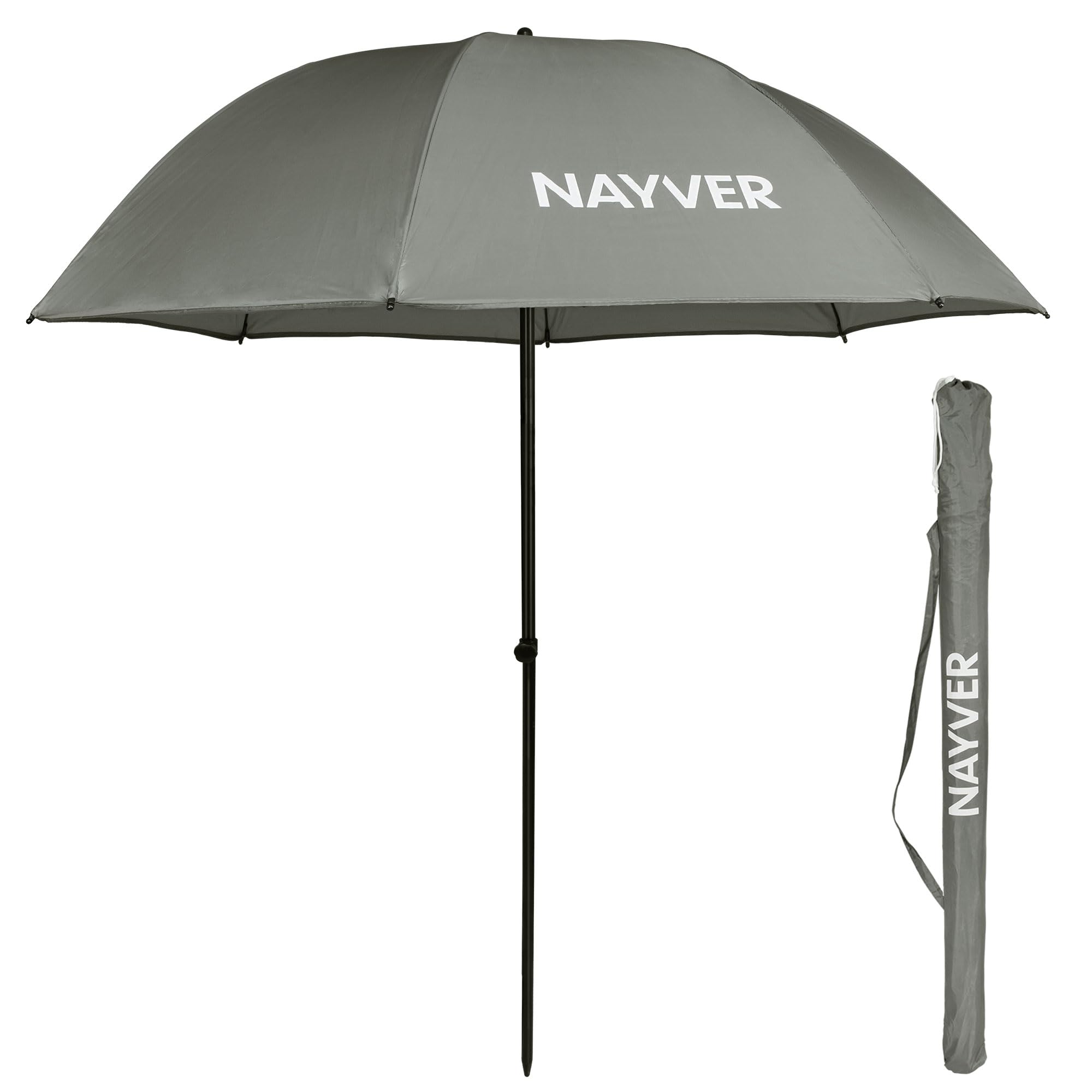 Angelschirm 1,67m Ø, 2m Höhe mit Tasche | Leichter Outdoor Schirm, Regenschutz & Sonnenschutz, Mit Erdspeer, für Angeln, Strand & Freizeit