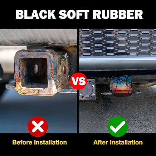 Miniatura 5 de Beabes Cubierta de enganche de águila calva para invierno, con diseño de águila americana, río, nieve, montaña, cubierta de goma para remolque,