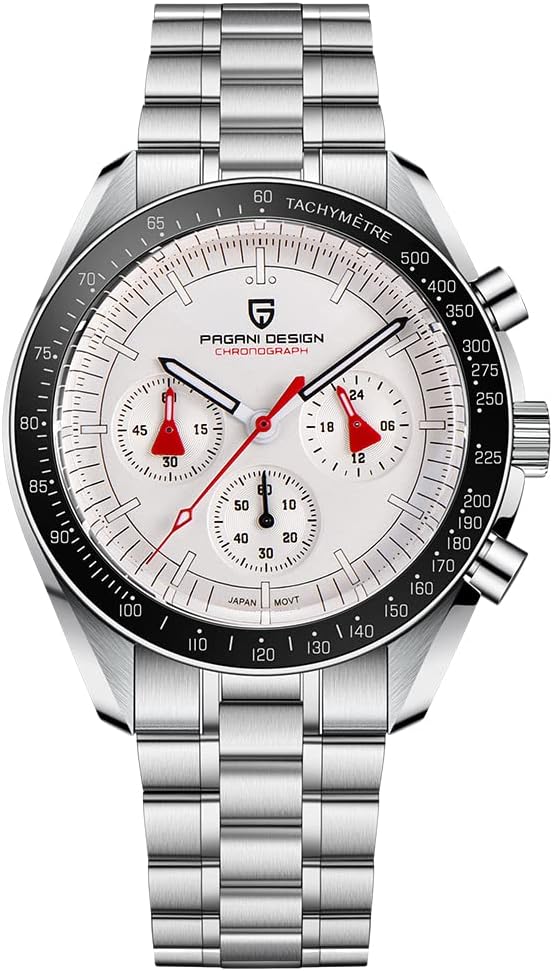 Pagani Design 1701 V3 Men's Chronograph Quartz Dial 40mm VK63 Movement Stainless Steel Mirror Sapphire Watch 100 Meter Water Resistant Sport Watch