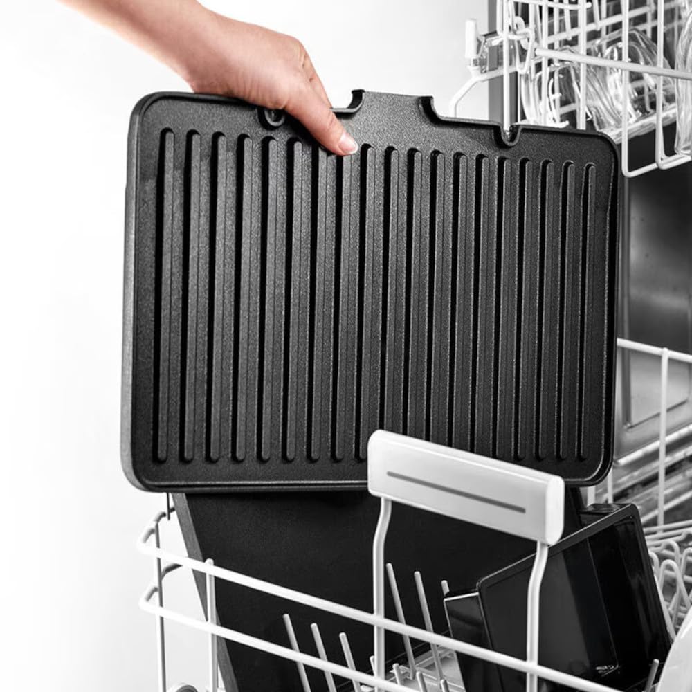 Braun MultiGrill 9 Pro CG 9140, grill elektryczny z 2 niezależnymi termostatami, 3 pozycje gotowania, płyty nadające się do mycia w zmywarce, tacka na tłuszcz, 2200 W, czarny/stal nierdzewna