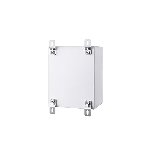 Miniatura 4 de Caja de metal resistente a la intemperie IP65, caja de gabinete de equipo electrónico de pared con placa de montaje y soporte de pared (10 x 8 x 6