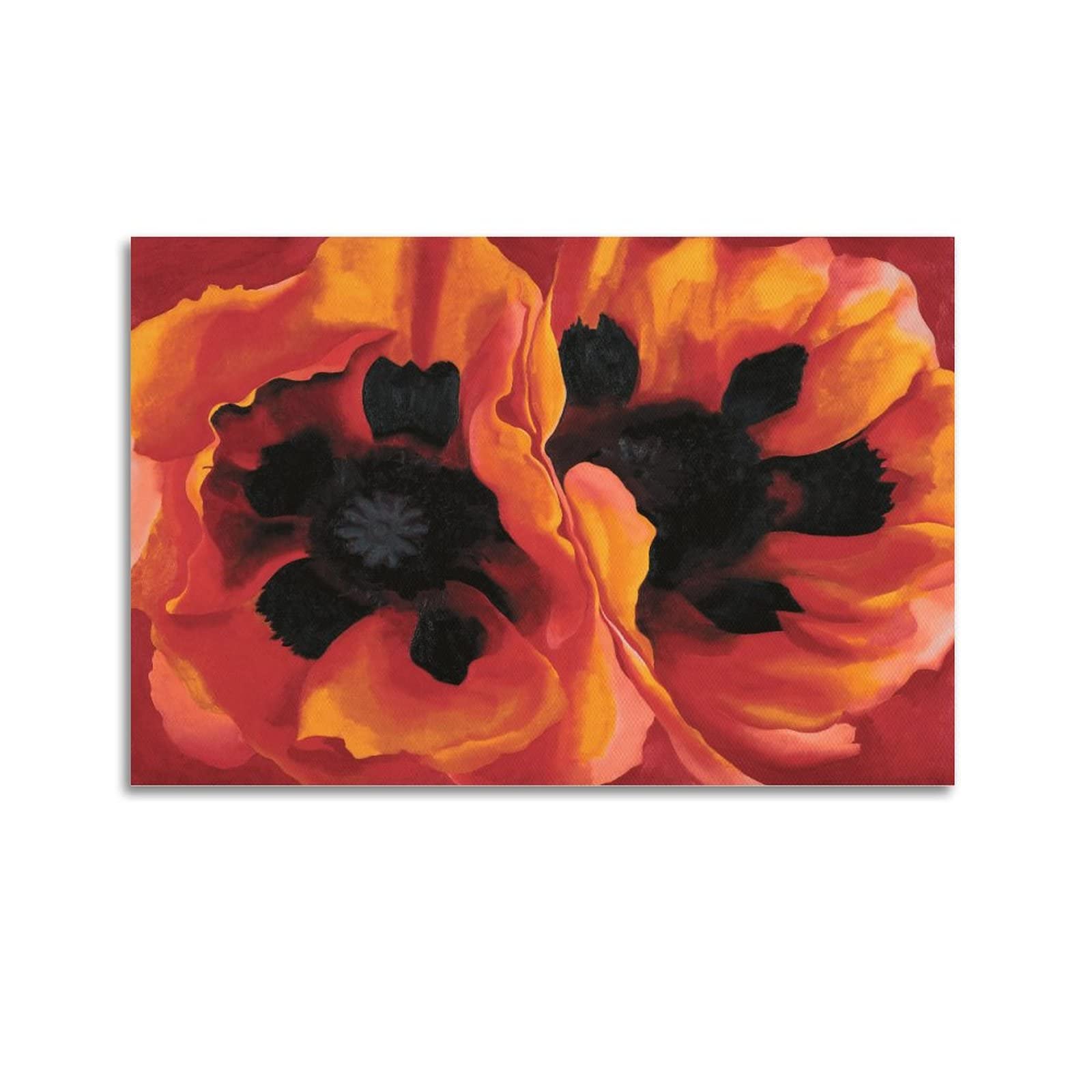 Jaher Unframe-Style Georgia O'keeffe Oriental Poppies Modern Canvas Art Print, 16X24inch(40X60cm), Living Room Wall Art