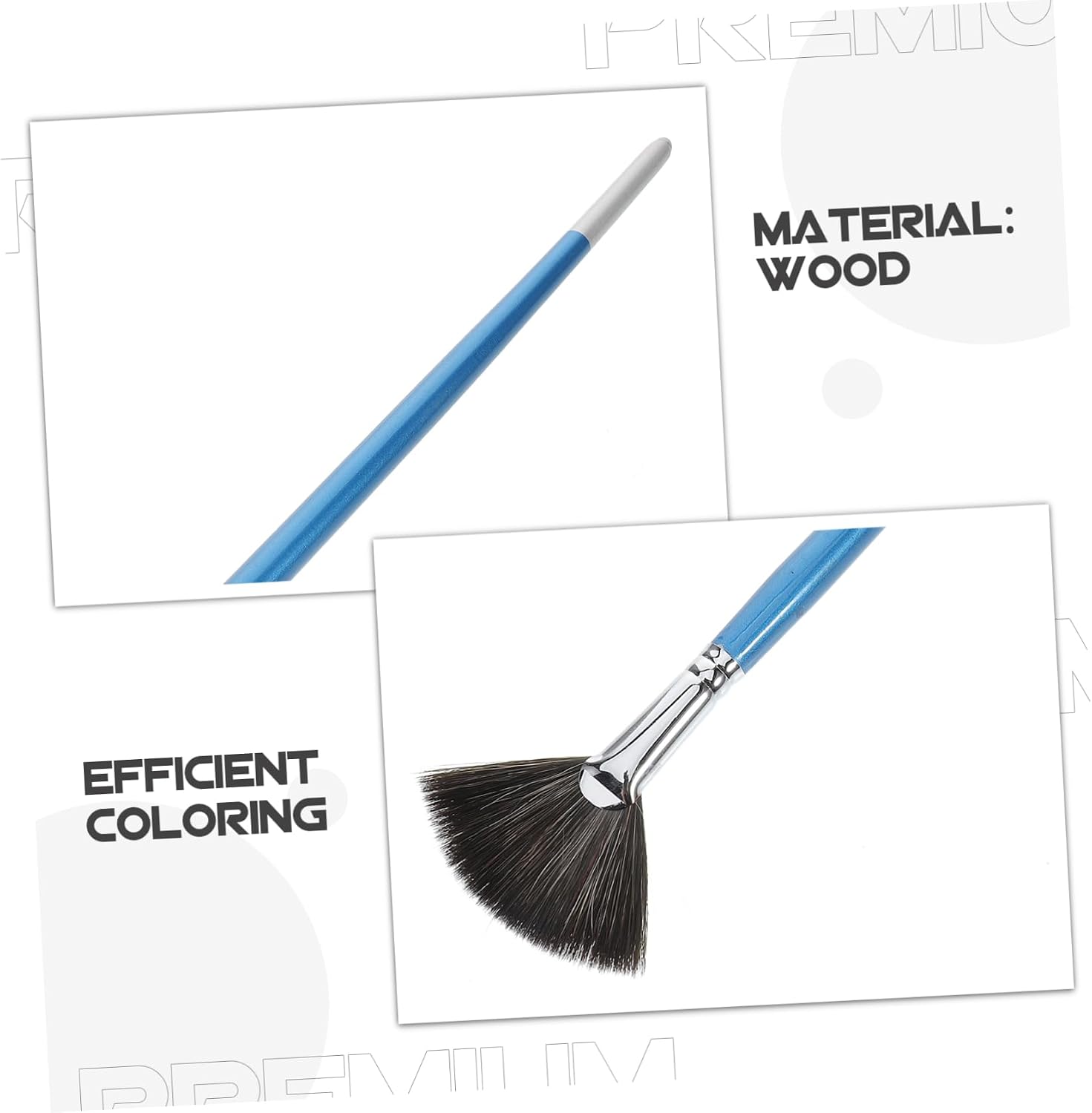 TEHAUX Nylon Fan Paint Brush for Artists Multi Purpose Watercolor Brush with Soft Nylon Bristles for Pottery and Oil Painting Quick Application Durable Performance