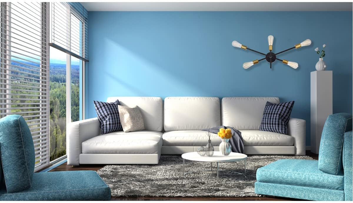 Elegant Lighting Living District Axel 5-Light Transitional Metal Wall Sconce in Black and Brass