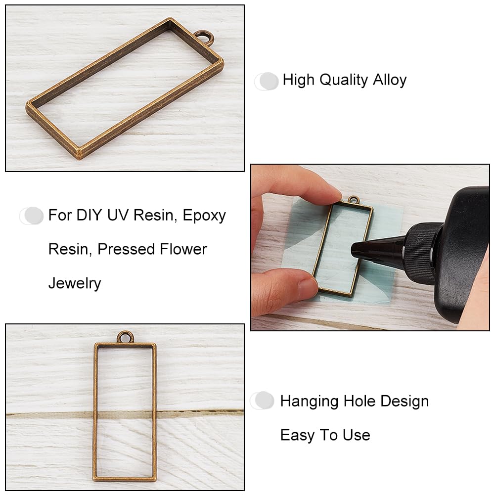 レジン枠 長方形 シルバー10個 楽天市場】UVレジンクラフト レジン枠 空枠 四角 長方形 大 10