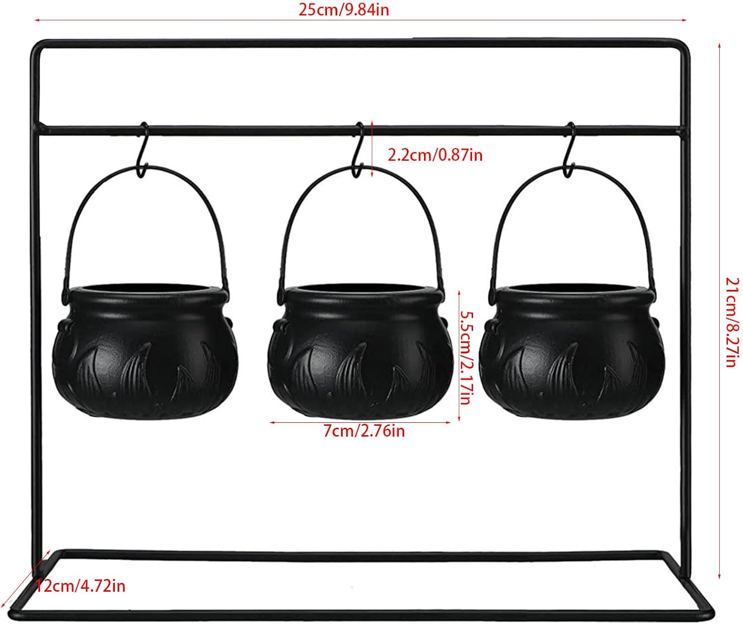 Efficient Halloween Candy Serving Bowls With Realistic Flame Design Ideal For Witches Themed Party Supplies Decors Metal Stand Witches Cauldron Holders