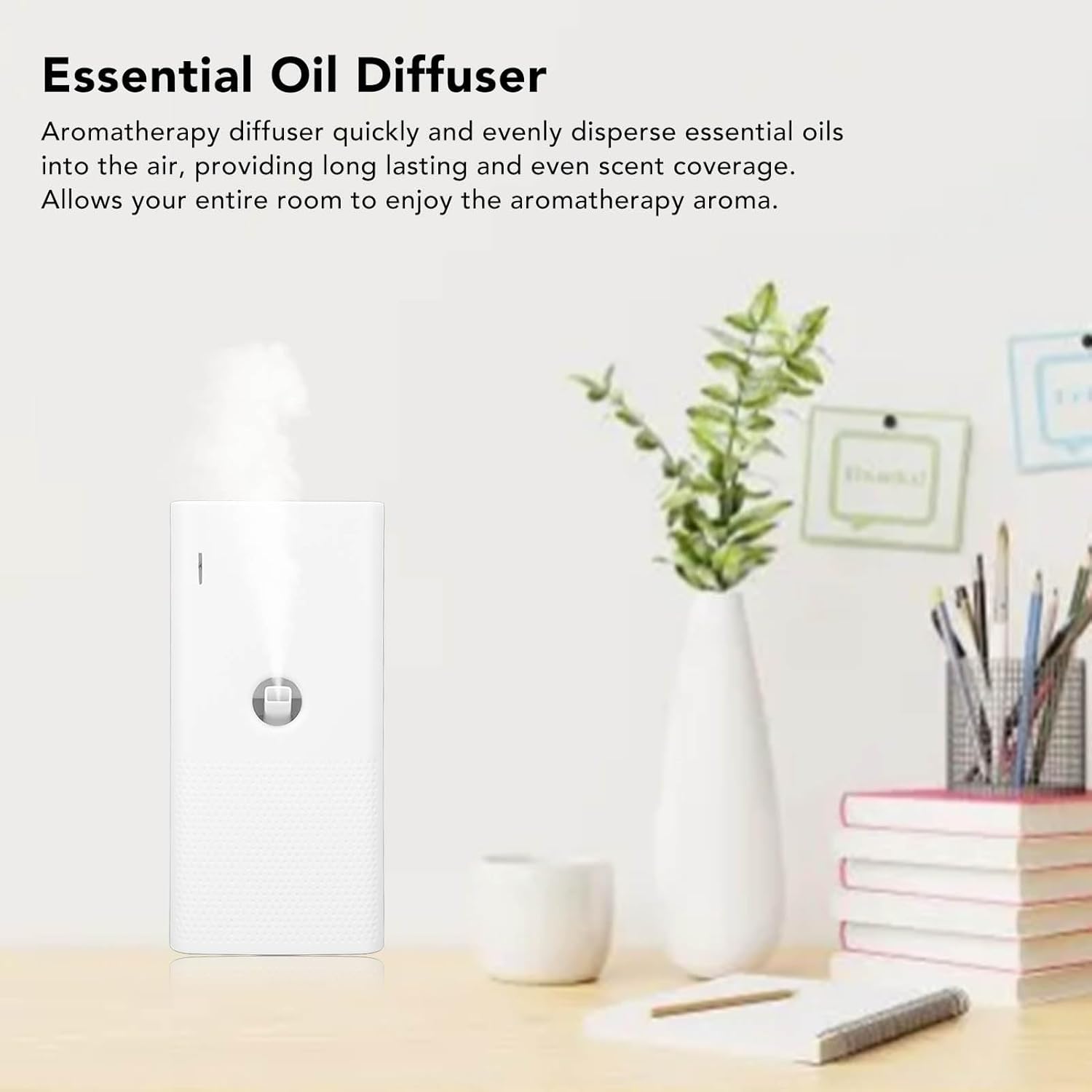 Smart Scent Air Machine with Nebulizing Tech, 300ML Silent & Waterless Essential Oil Diffuser, Covers up to 1500 Sq Ft, for Large Room, Office (White)