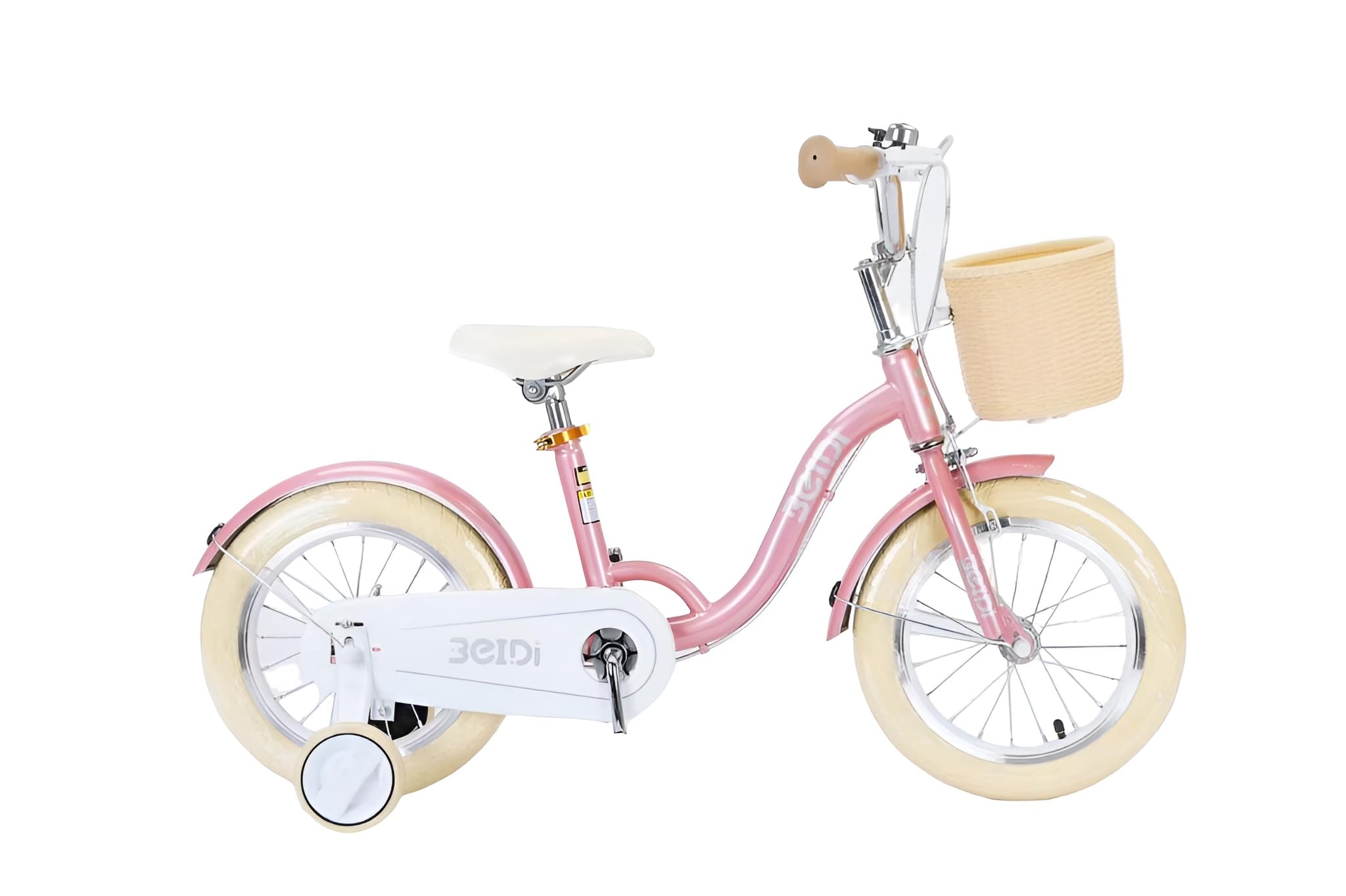 Touch of Venetian 12" 14" 16" Girls Children Bike with Stabilisers Wheels Kids Bike for Ages 3-9 Years Old Pink Bicycle Princess Basket Dolly seat (14 Inch)