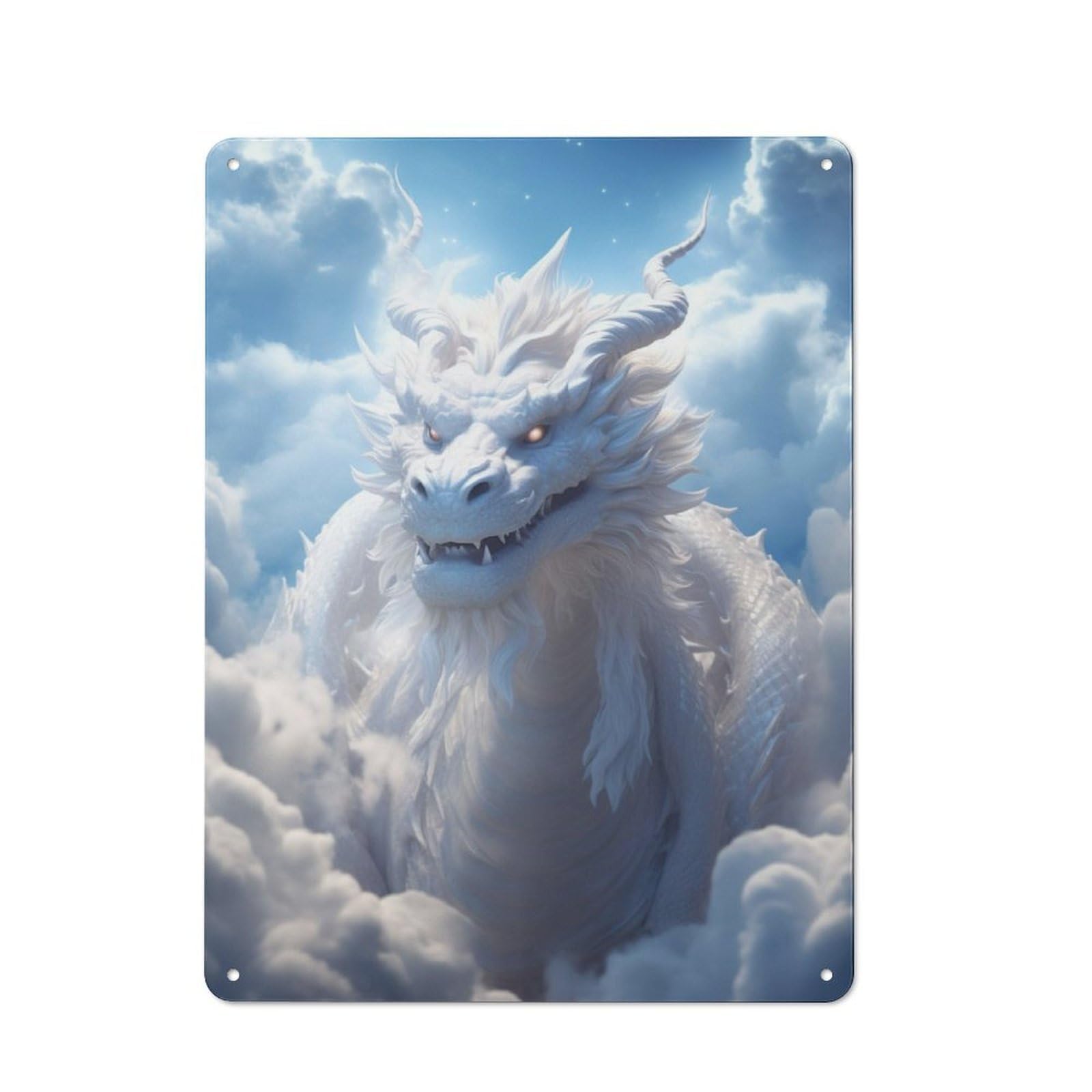 Junmoney Mystical Cloud Dragon Retro Metal Wall Sign 40X30cm With For Garage Wall, A Decorative Metal Sign For Garages And Workshops