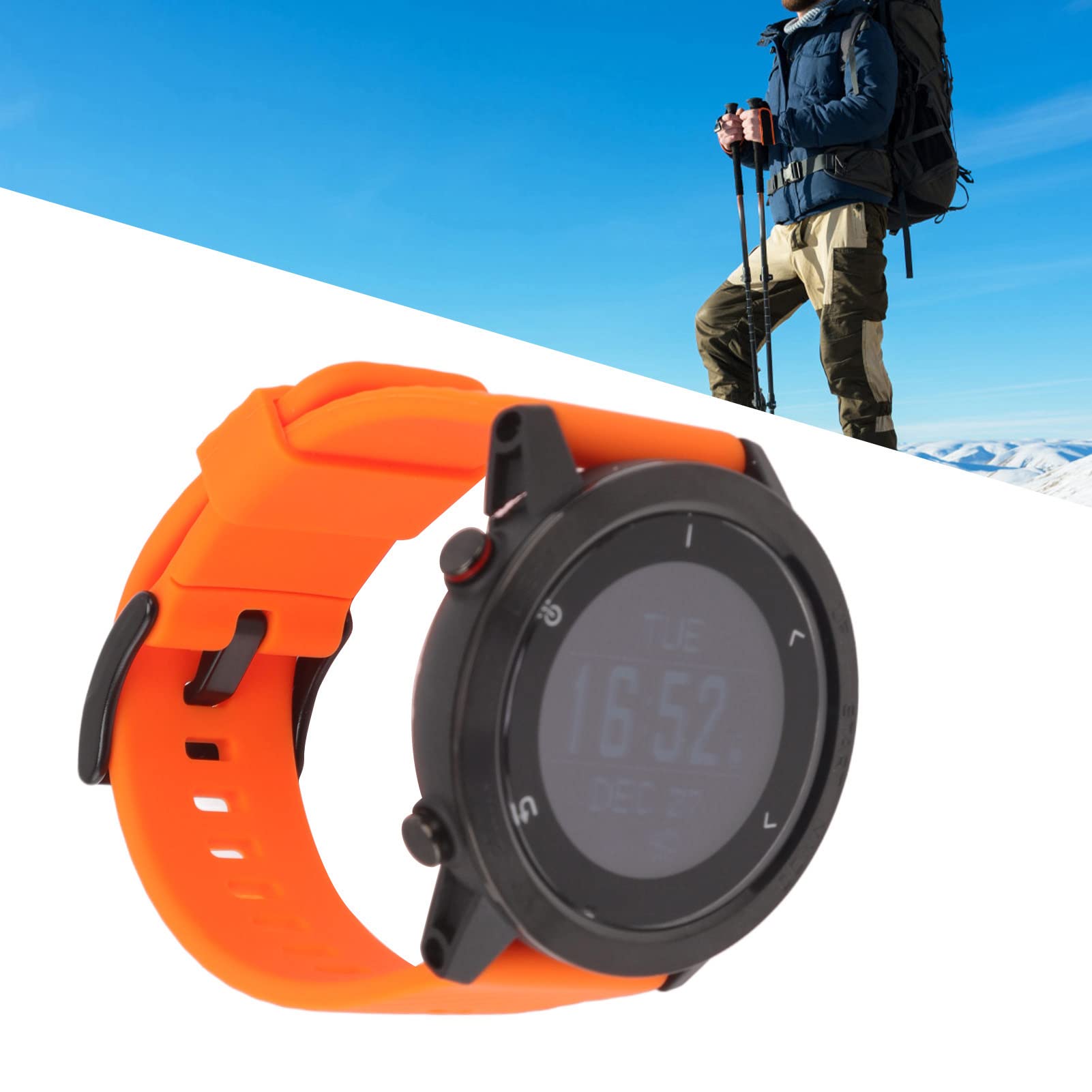 Tnfeeon Reloj de computadora de buceo, visualización clara ubicación impermeable reloj inteligente para escalada de montaña