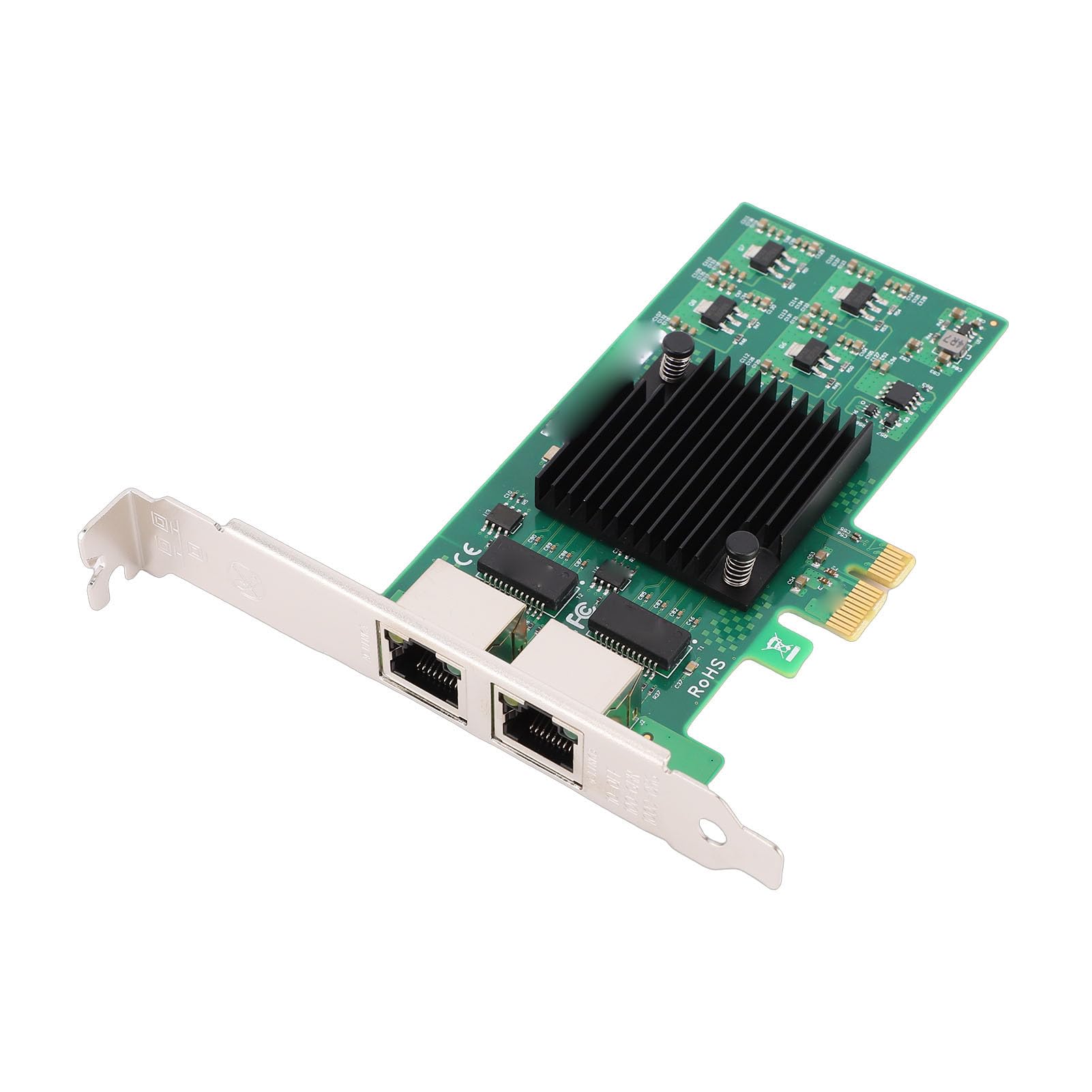 Zunate Karta Sieciowa Gigabit Ethernet, Podwójny Port RJ45 PCI Express X1 10 100 1000 Mbps Gigabit Desktop ze złotą powłoką dla Chipsetu 82574L dla PC