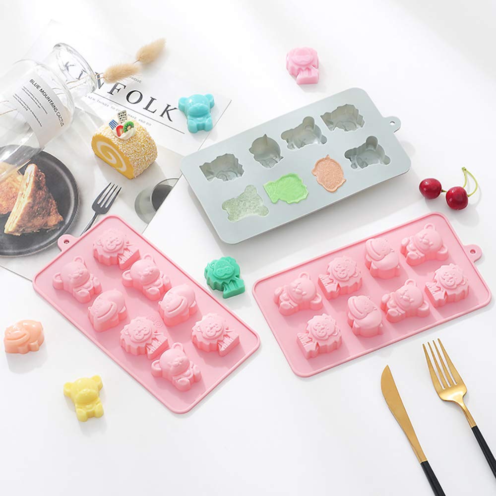 Molde De Chocolate con Forma De 8 Cavidades, Juego De Molde De Silicona Antiadherente 2pcs para Jalea De Chocolate Dulce, Cubo De Hielo